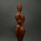 Carved wooden sculpture of a woman by Calin Hentea, 20th century