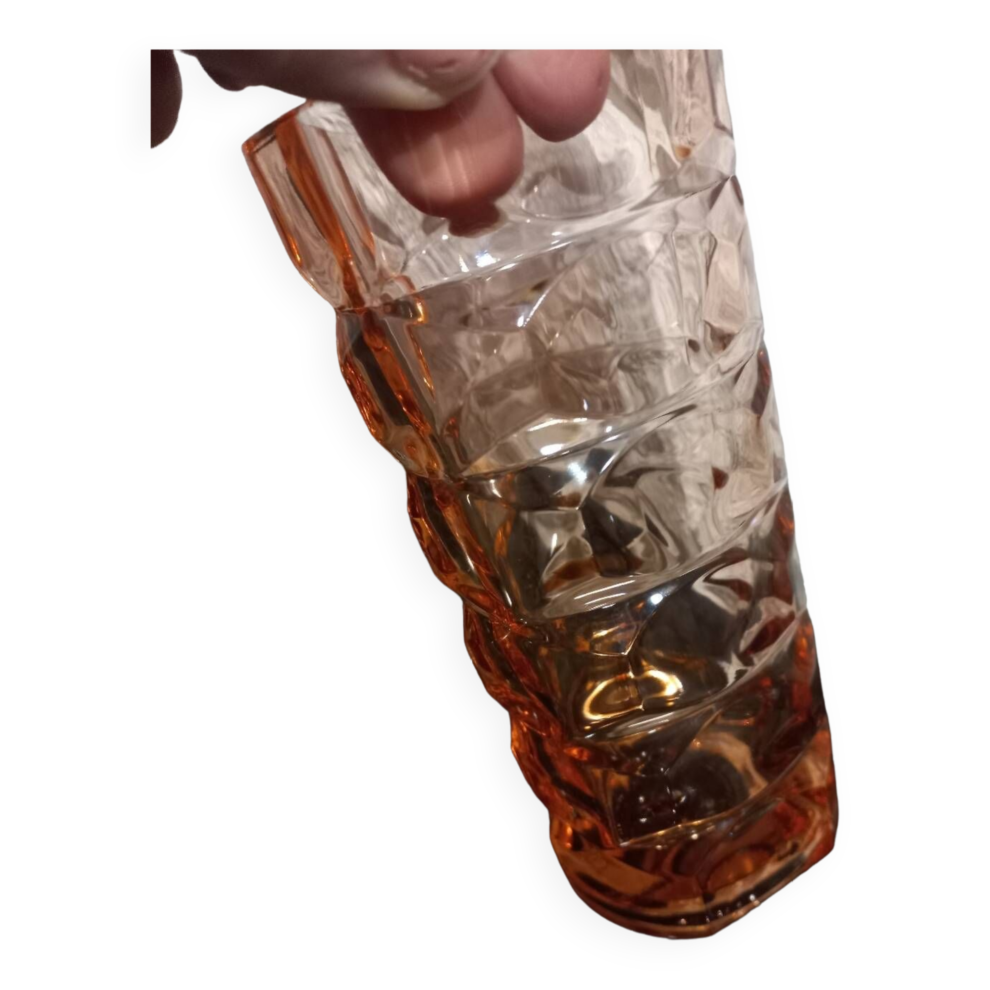 Vase en verre rose