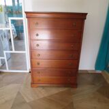 Louis Philippe style chest of drawers in cherry wood