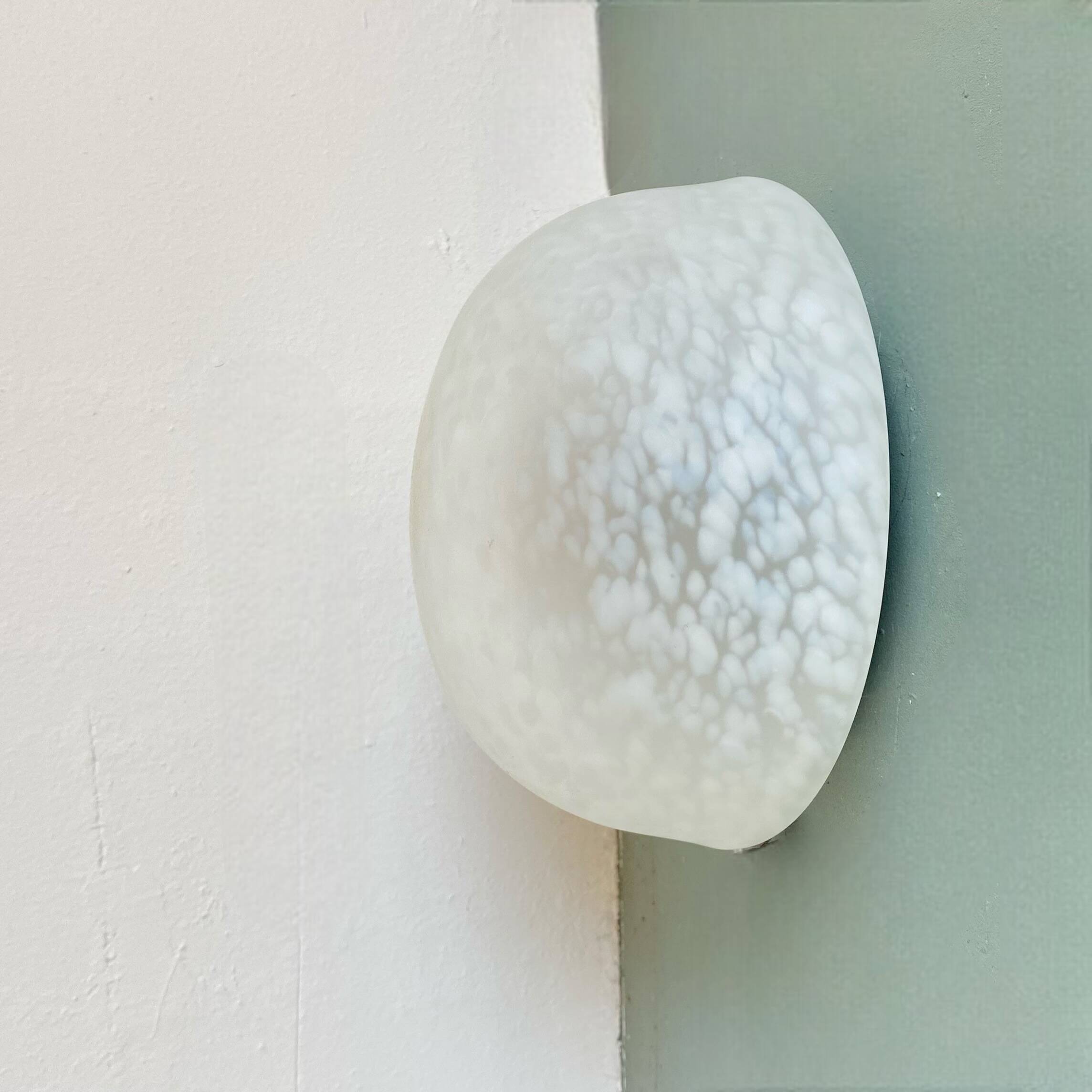 Round wall light ceiling light in white Clichy glass