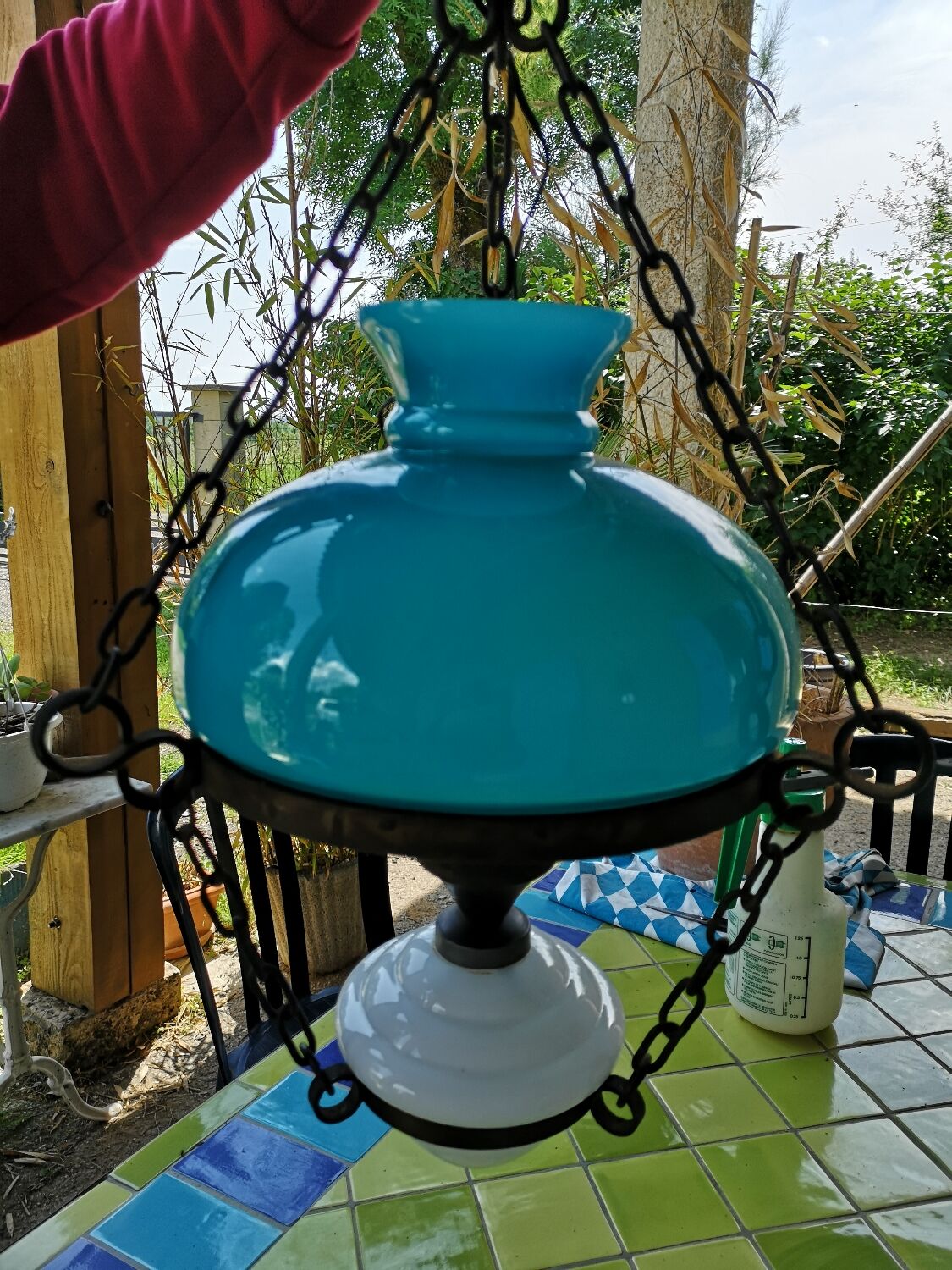 Suspension opaline vintage