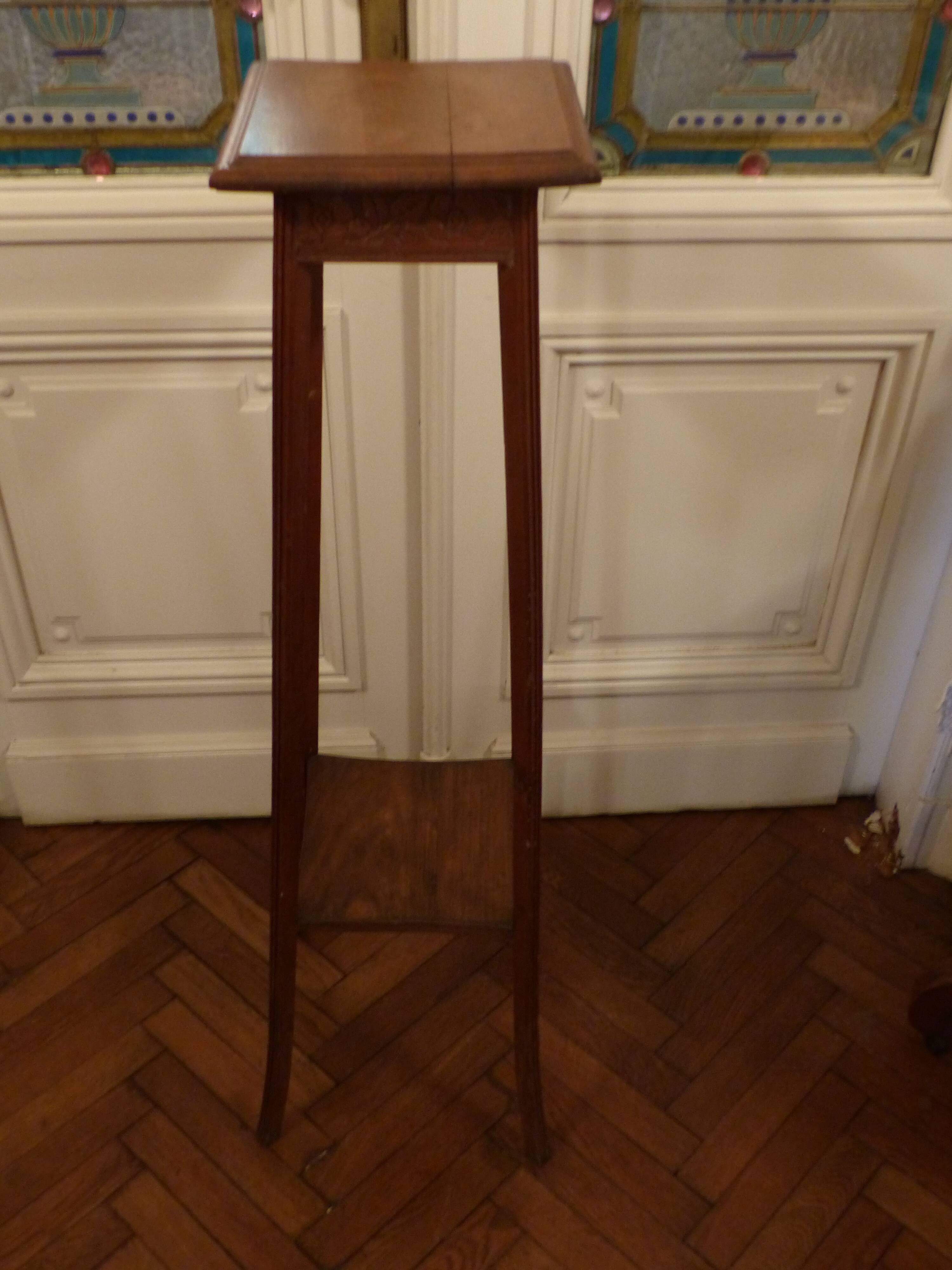 Wooden pedestal with shelf 1900s