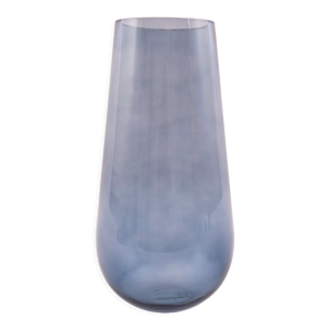 Vase en verre bleu gris - hauteur