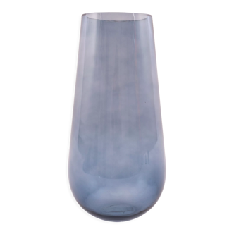 Vase en verre bleu gris hauteur 35cm