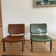 Pair of vintage leatherette armchairs