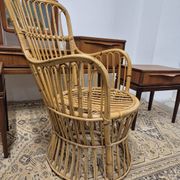 Fauteuil en Rotin Bambou vintage 1950s design -H85cm