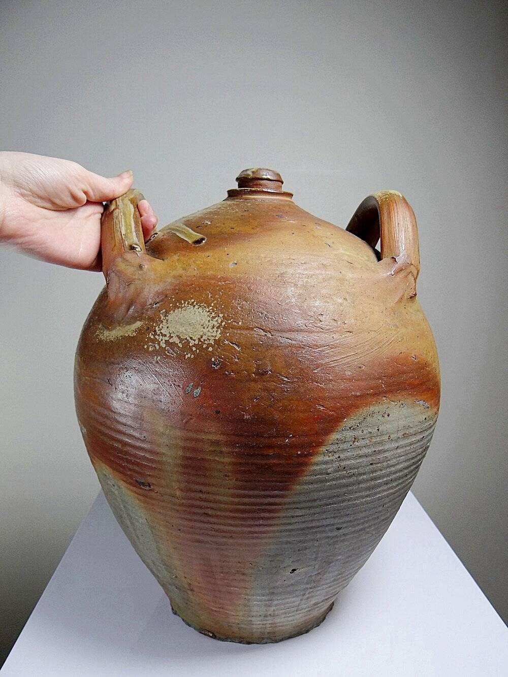 Antique XXL stoneware jar, 19th century, French craftsmanship, Puisaye