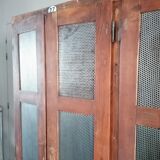 Vintage wooden wardrobe, 4 doors, cloakroom style.