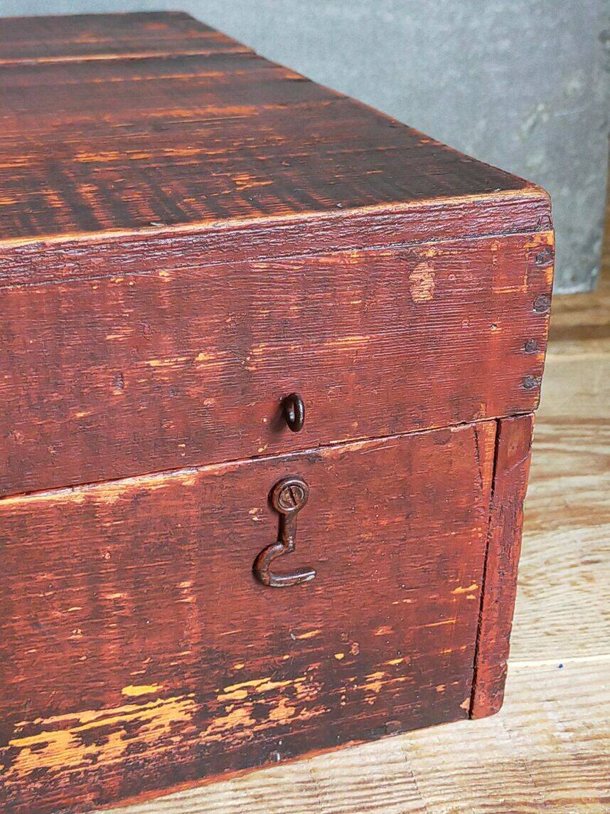 Painted wooden chest