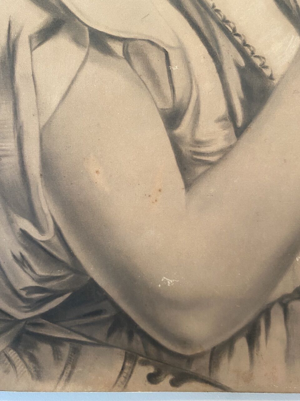 Portrait of a young girl with a bundle of wheat XX century