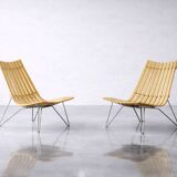 Pair of Scandinavian Scandia Easy Chairs by Hans Brattrud for Fjordfiesta