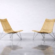 Pair of Scandinavian Scandia Easy Chairs by Hans Brattrud for Fjordfiesta