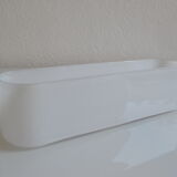 Modernist vase or centerpiece in white glass