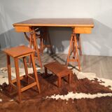 Old table a design wooden storage has 50's 60's