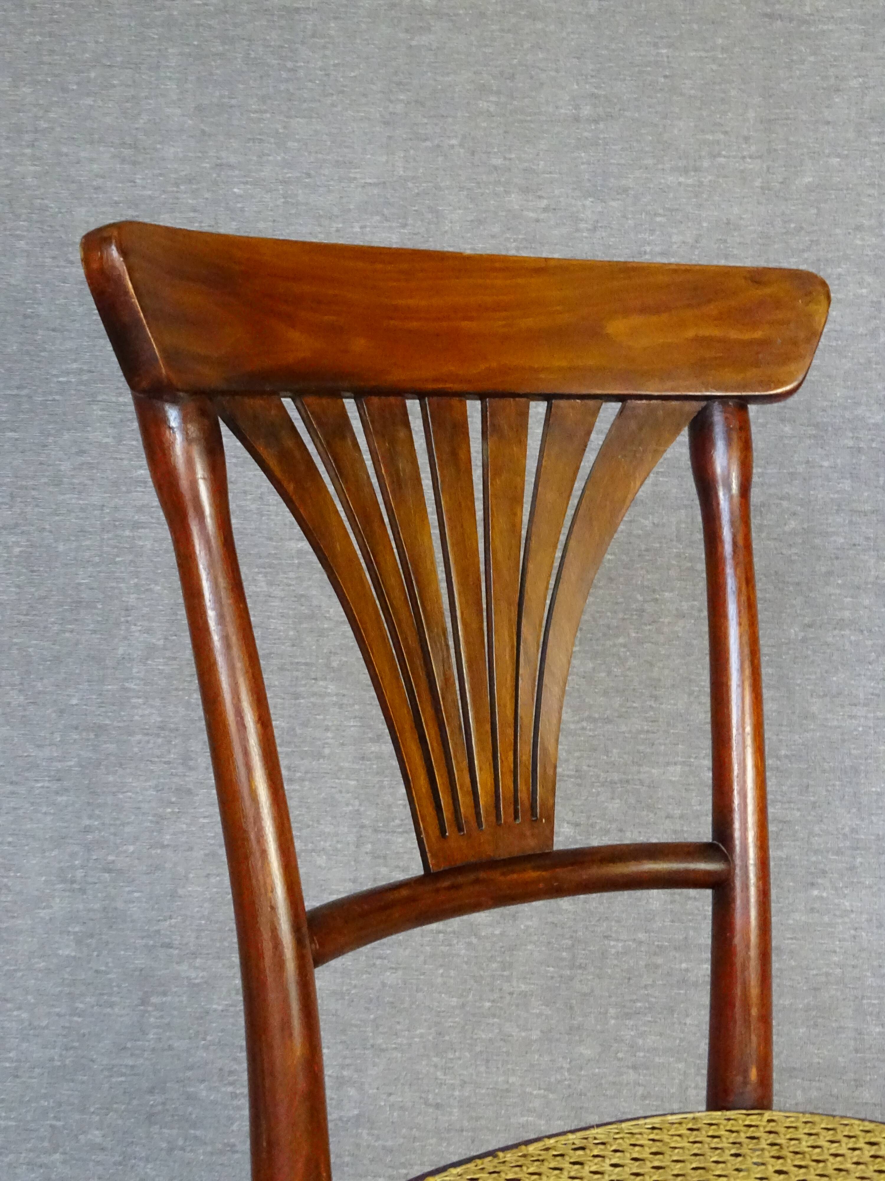 Set of 6 caned chairs, Thonet No. 221, circa 1910