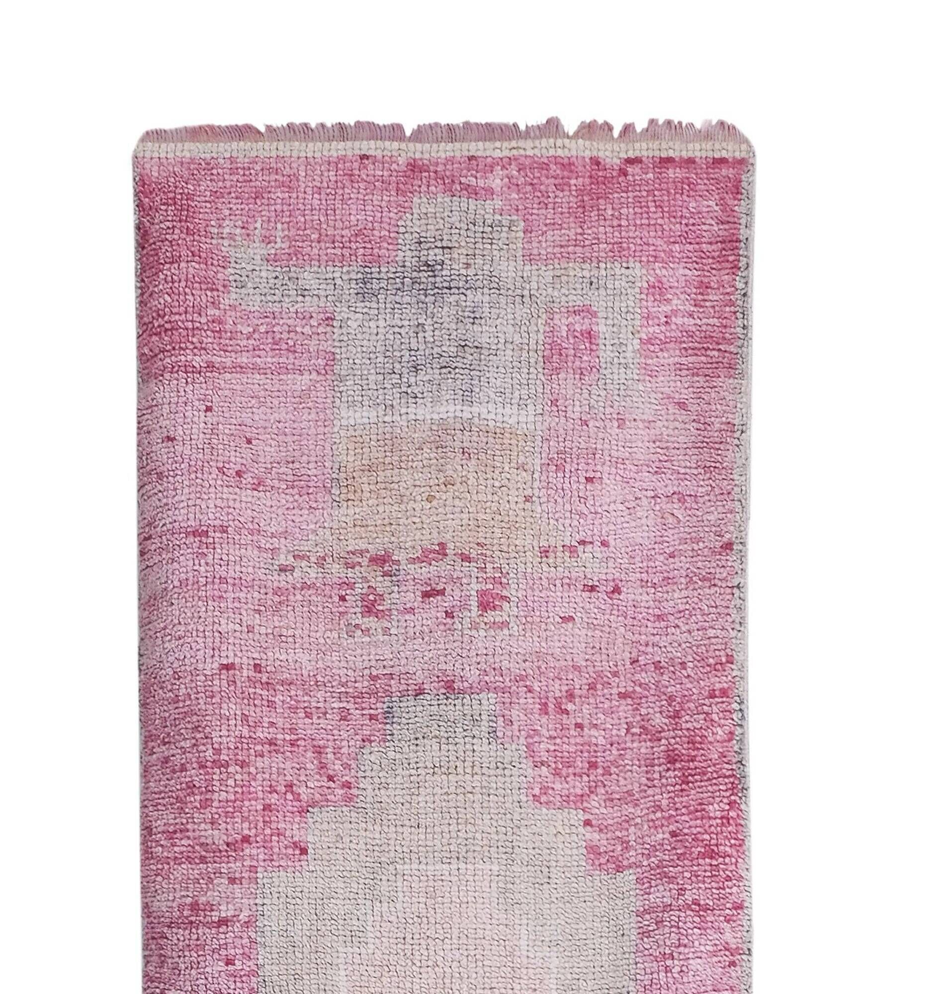 Vintage Turkish hallway rug 91x300 cm