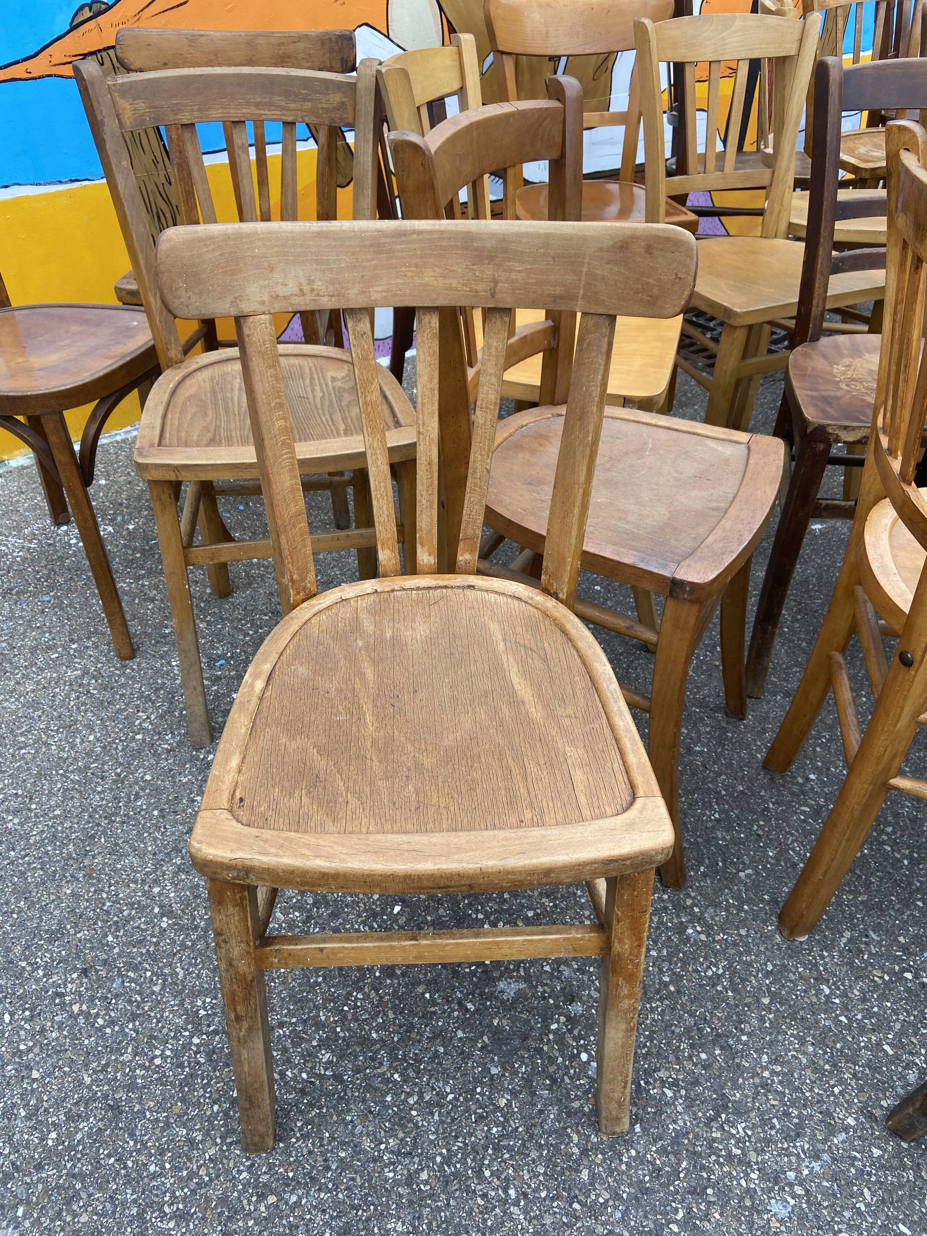 Set of 30 vintage bistro and restaurant chairs