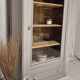 Glass display cabinet with drawer