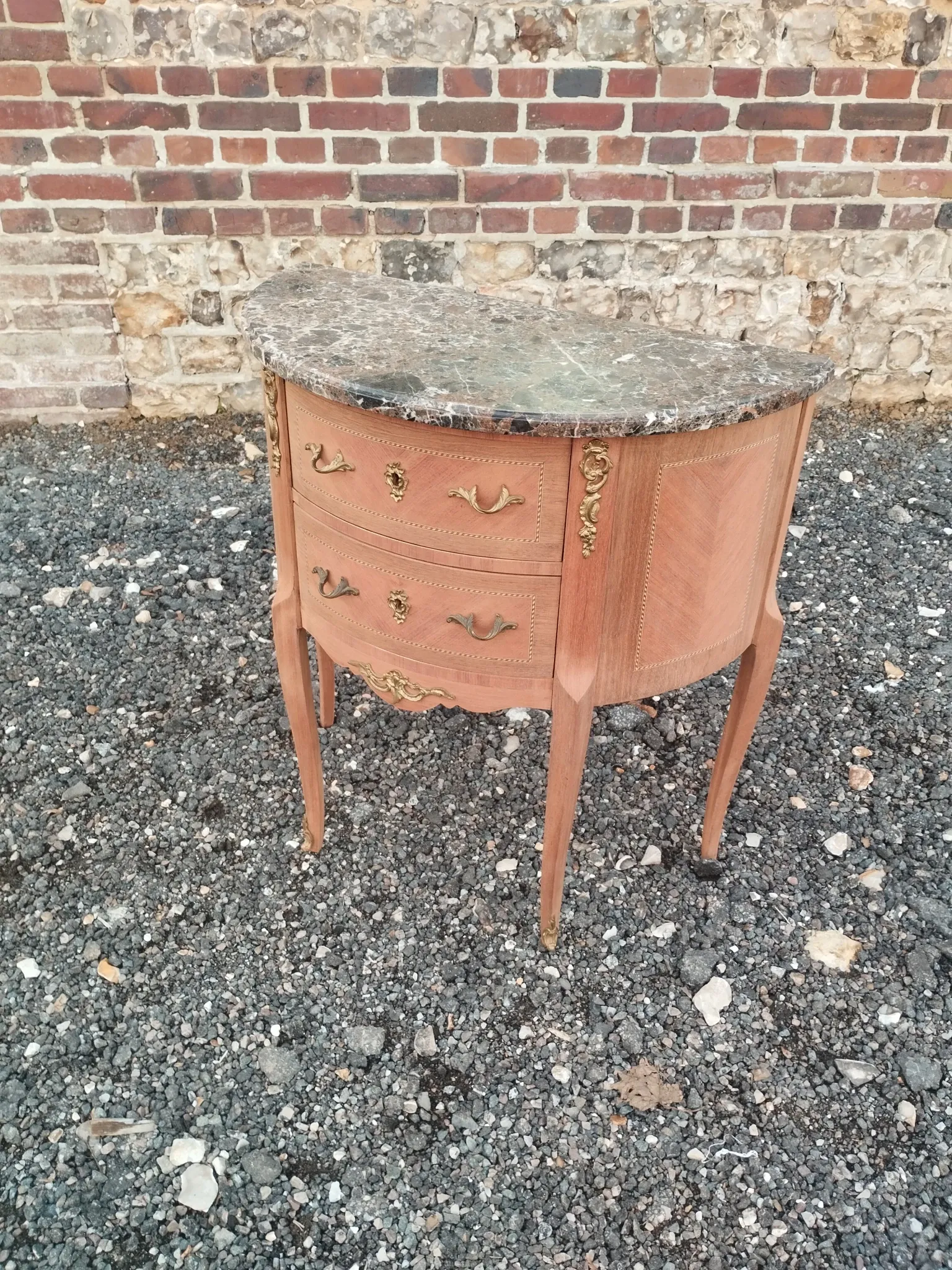 Antique Louis XVI style commode with marble top.