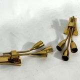Lumi Milano, Mid-Century Modern pair of Italian brass sconces from 60s