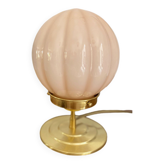 Vintage pink globe table lamp