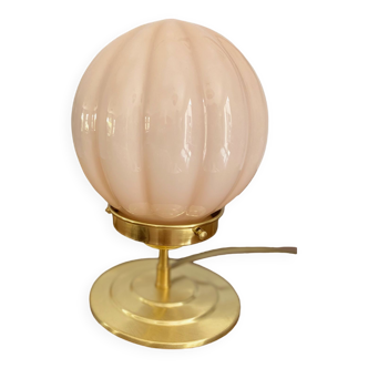 Lampe à poser globe vintage rose