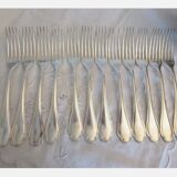 Alfenide Christofle 12 table covers 24p silver metal Model Pompadour