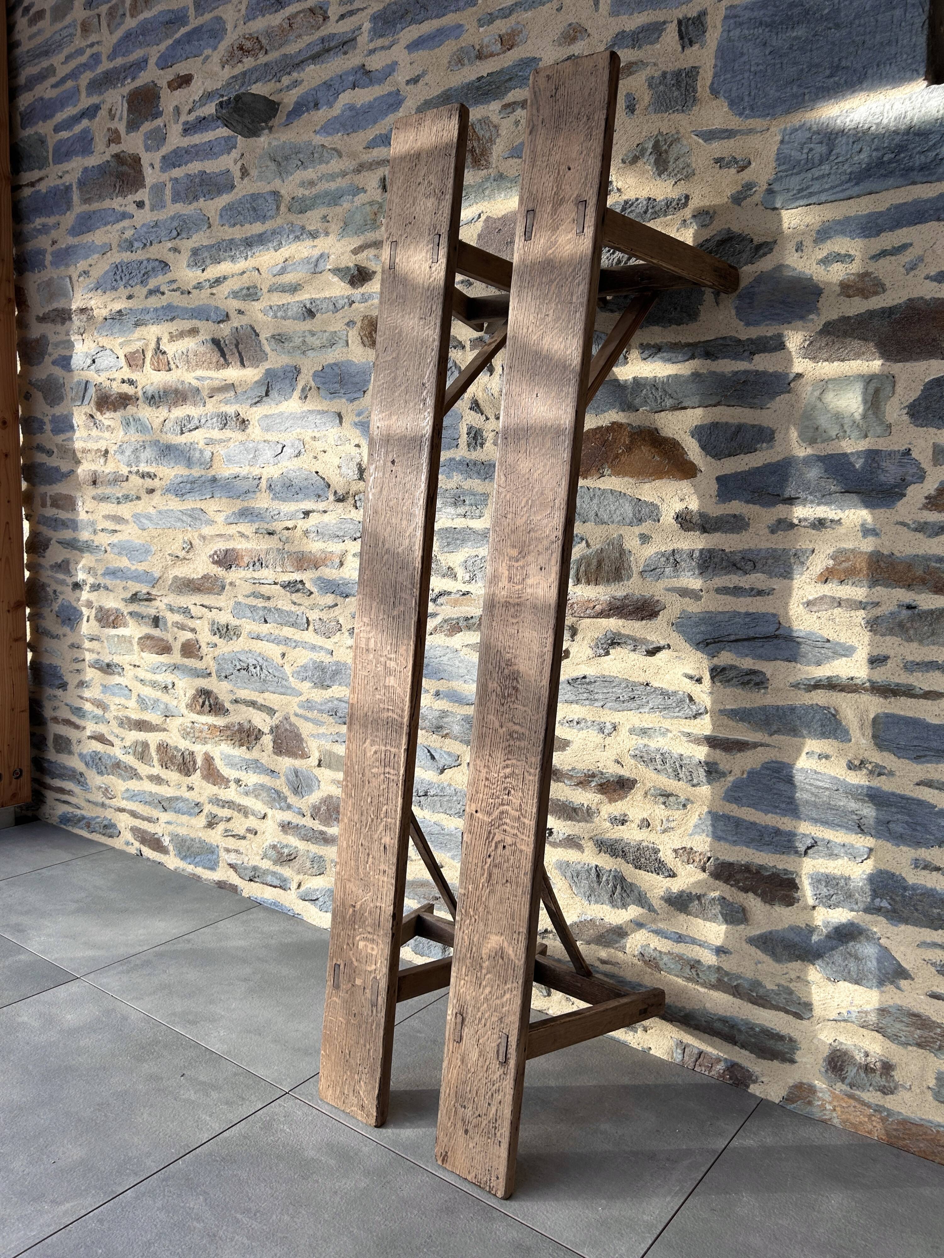Pair of antique farm benches