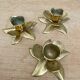 Set of 3 vintage candle holders in gold-plated brass
