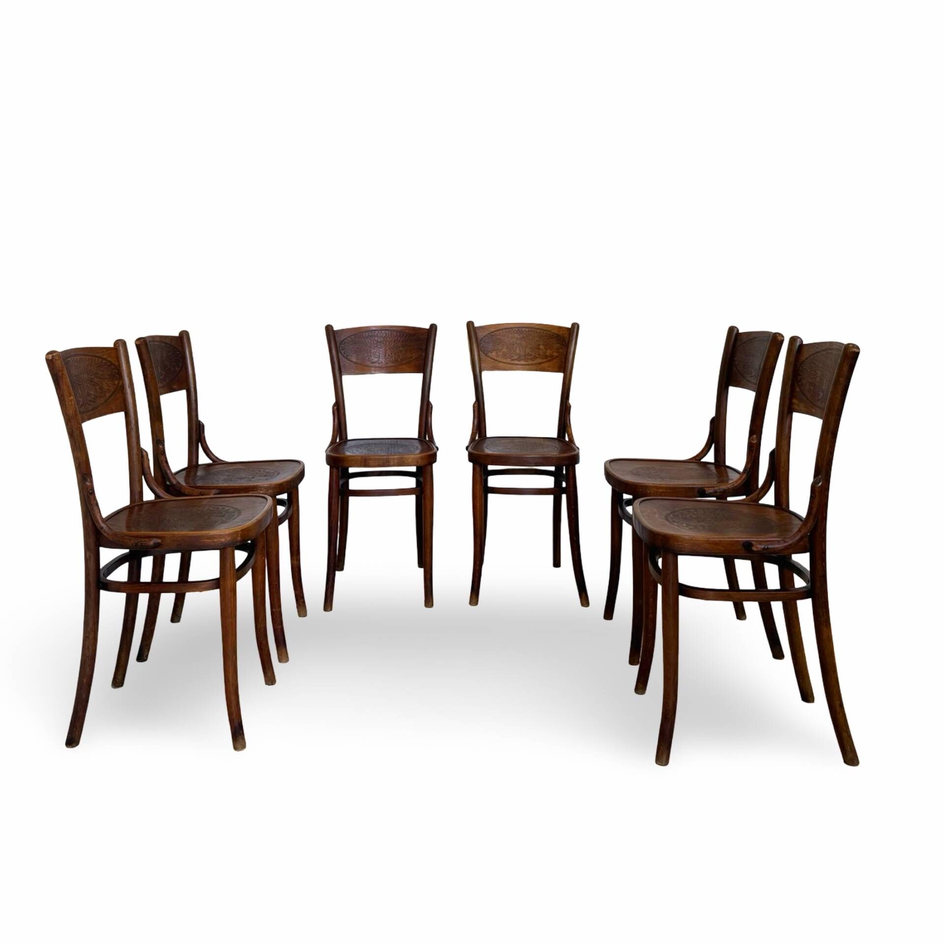 Set of six Authentic antique bentwood chairs, Antonio Volpe