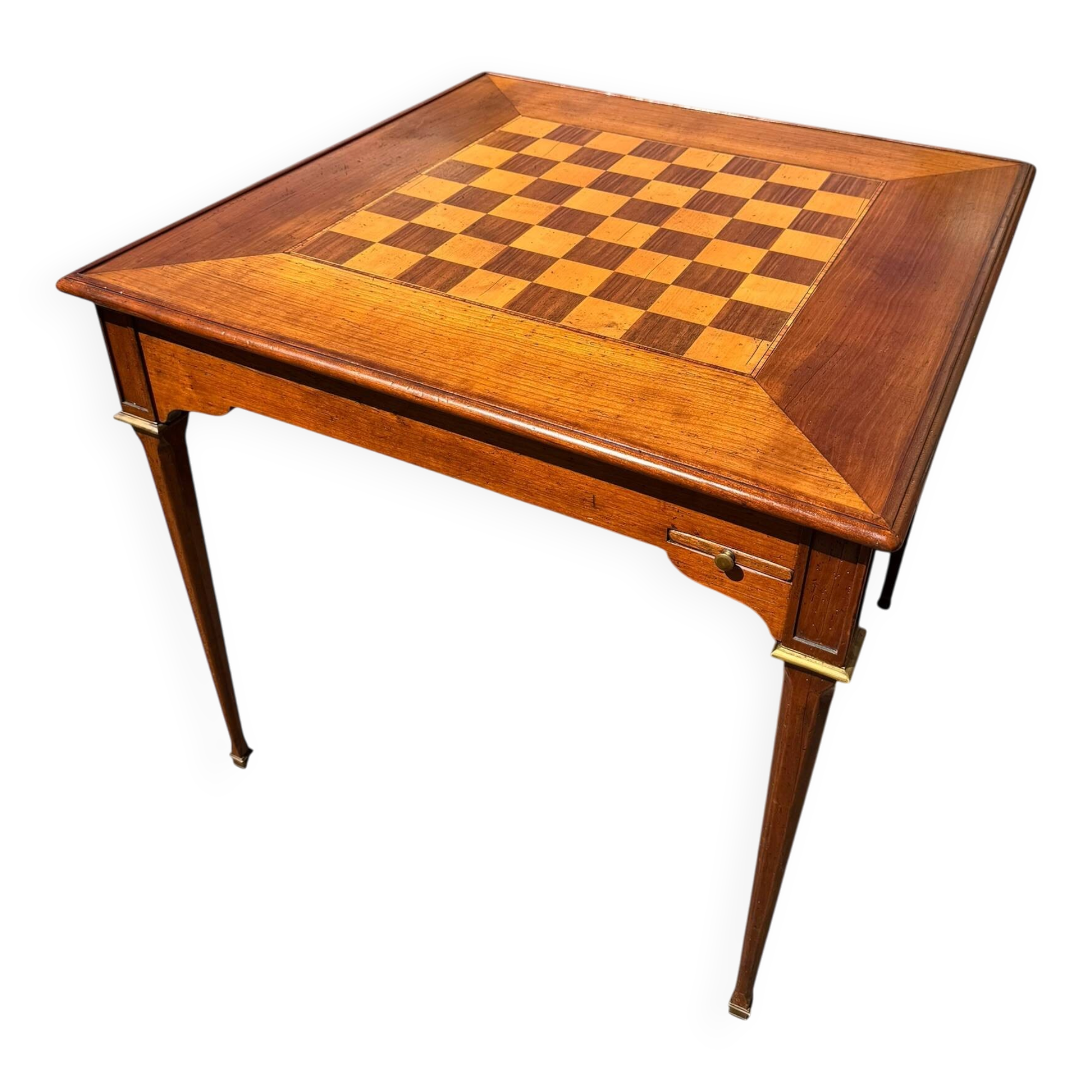 Square game table "tric trac" in Louis XVI style, 19th century.