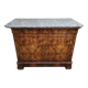 19th-century commode in walnut burl with a marble top.