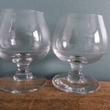 Set of 2 cognac or liqueur glasses