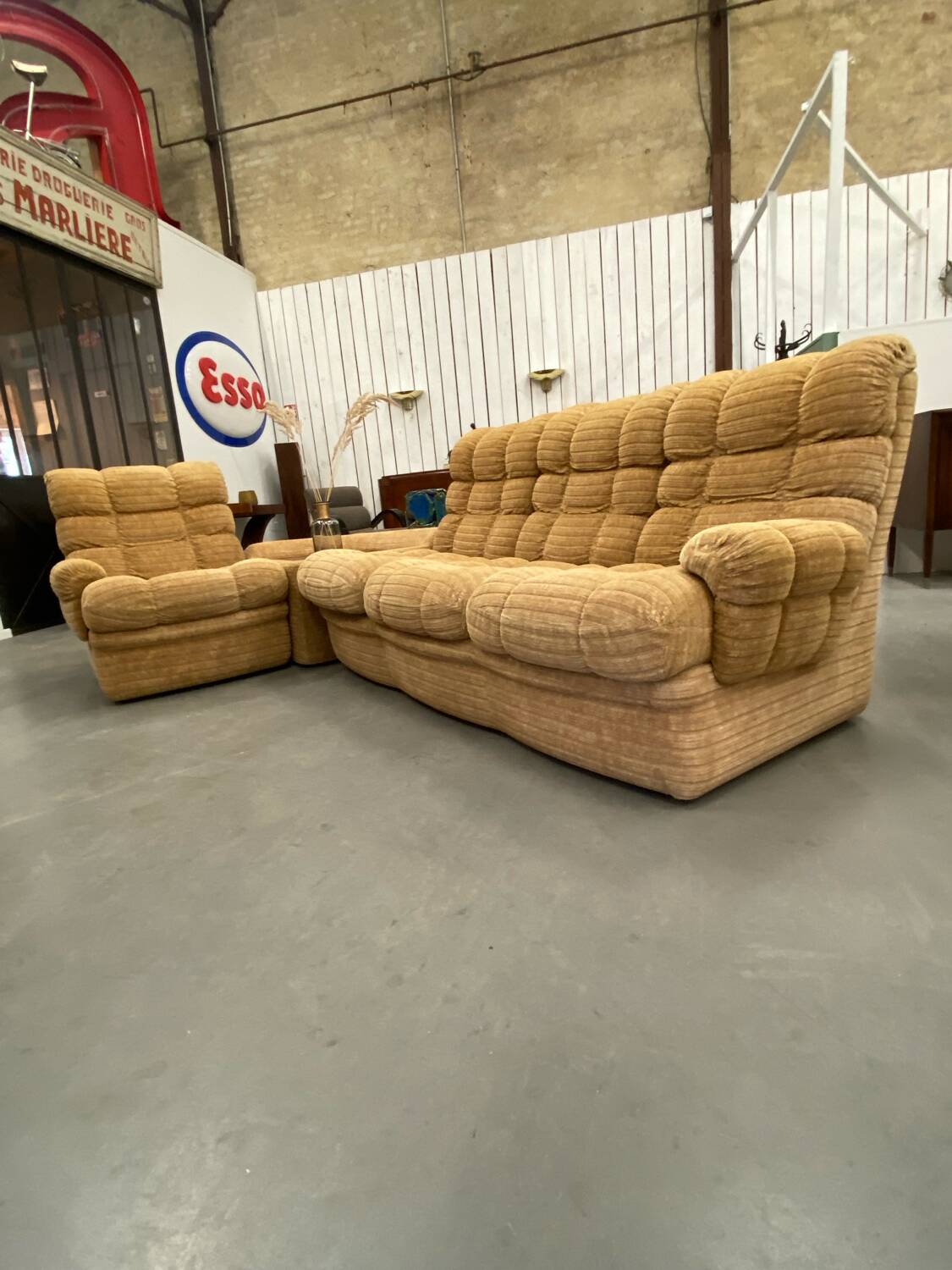 Salon modulable vintage en tissu
