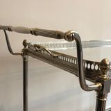 Silver brass rolling table with removable trays