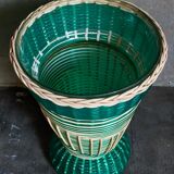 Glass vase and braided scoubidou thread 50s