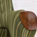 1960s, Danish armchair, green furniture wool, teak wood.