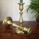 Pair of brass candle holders