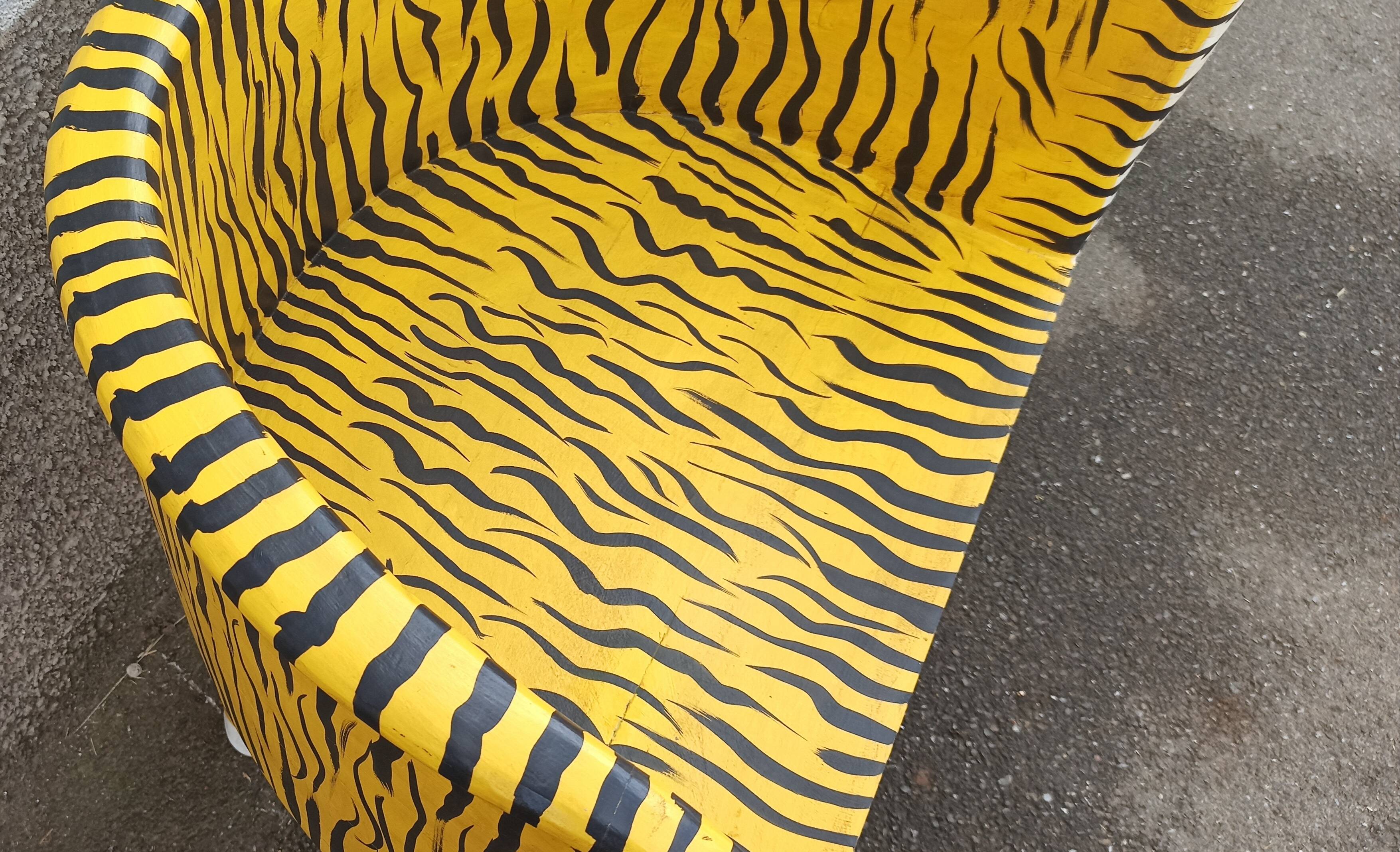 “Tiger” look wooden armchair