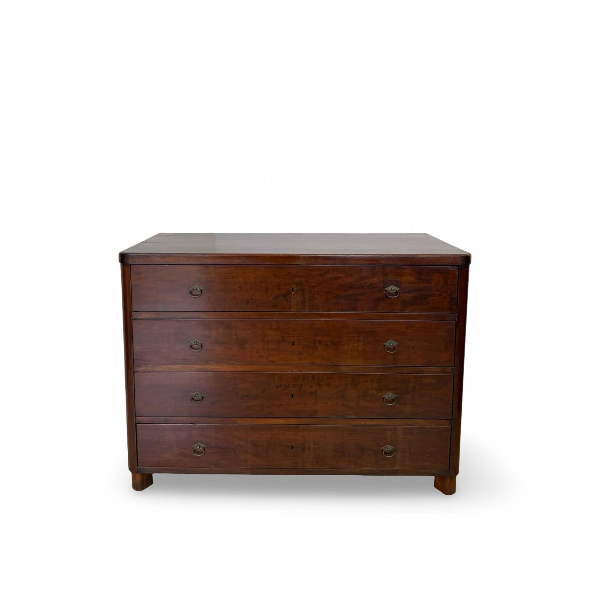 Commode en noyer burl art déco italien, années 1850.