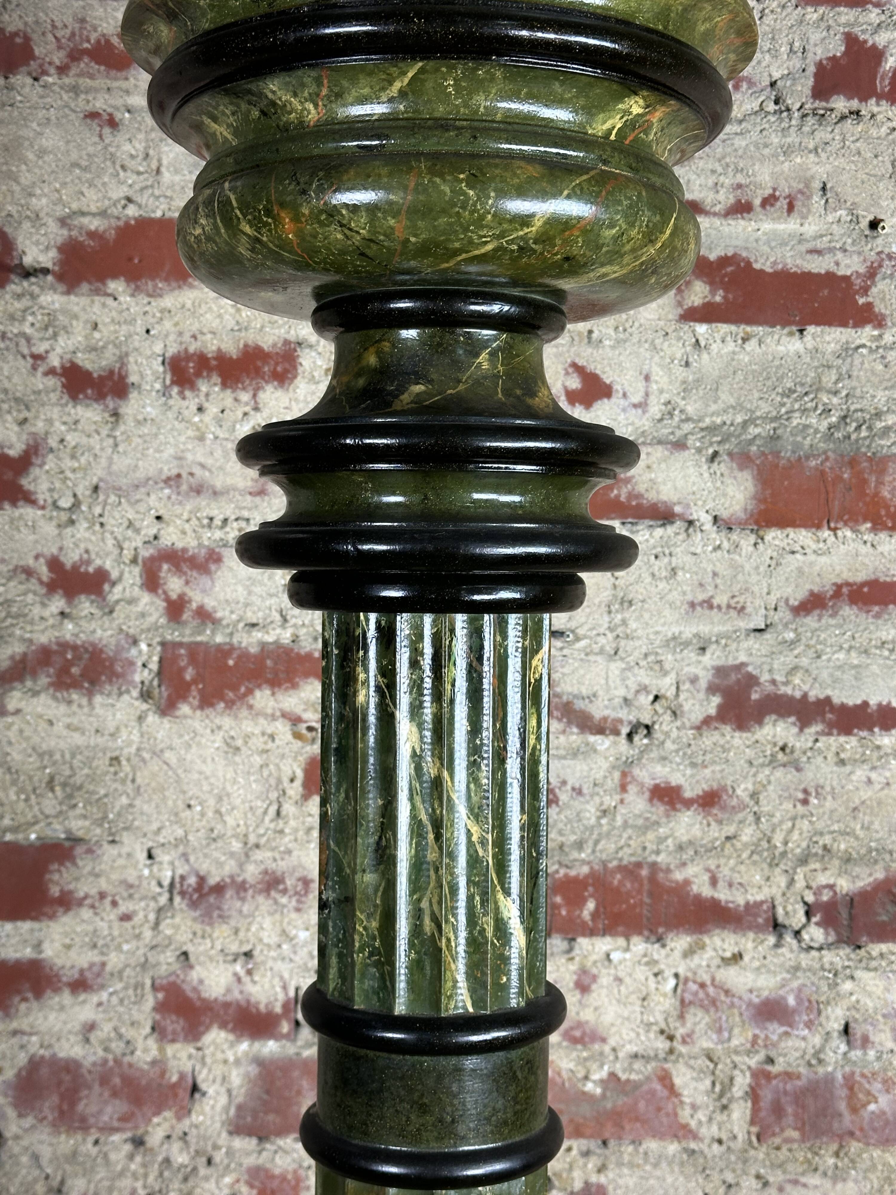 Louis XVI style carved wooden halogen column