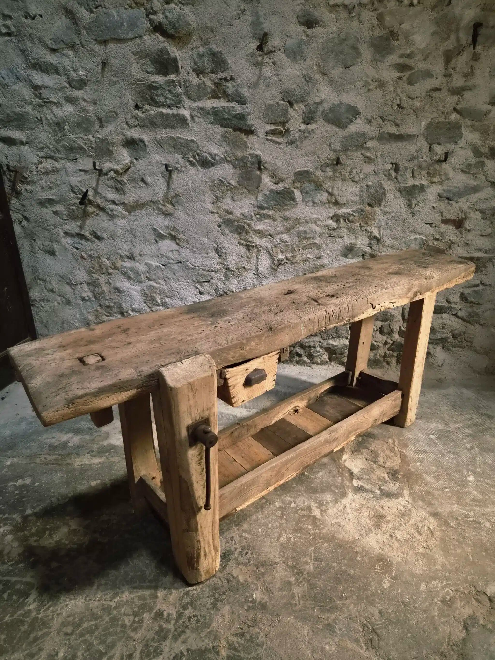 Ancient French oak table | Rustic console | 19th century