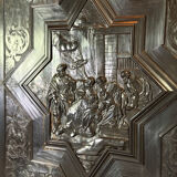 Large Louis XIII cabinet in ebony veneer, 17th century