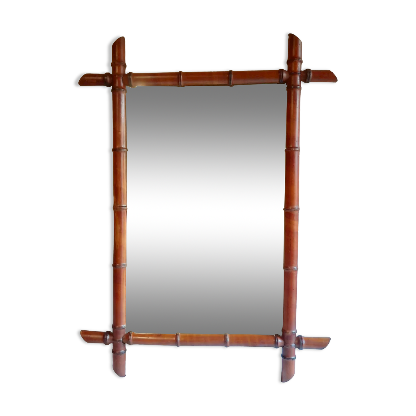 Mirror period 1950 wood beautiful imitation bamboo
