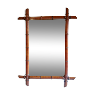 Mirror period 1950 wood beautiful imitation bamboo