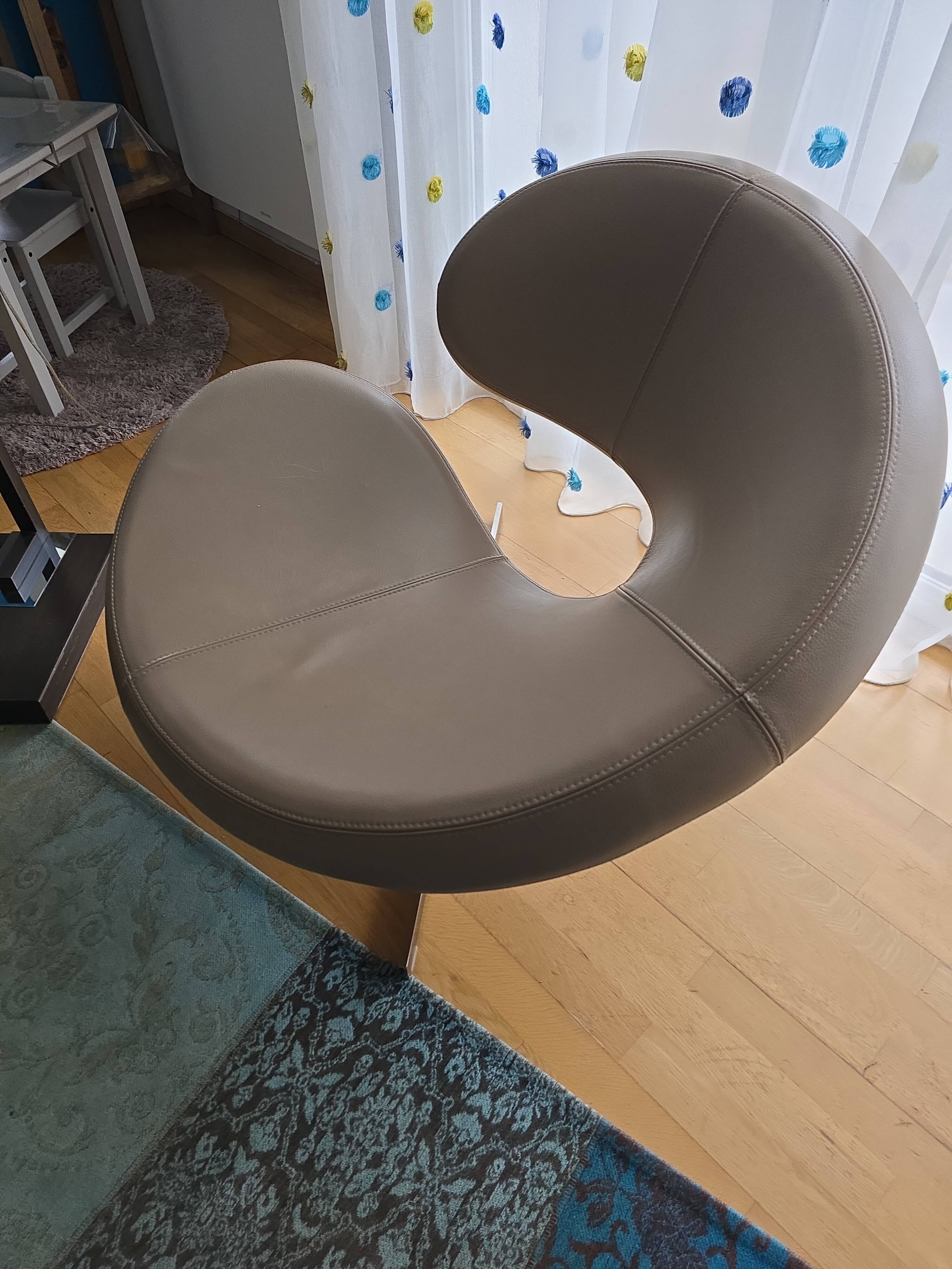 Roche Bobois leather living room set – 2 SCENARIO sofas + MOON armchair (2009)