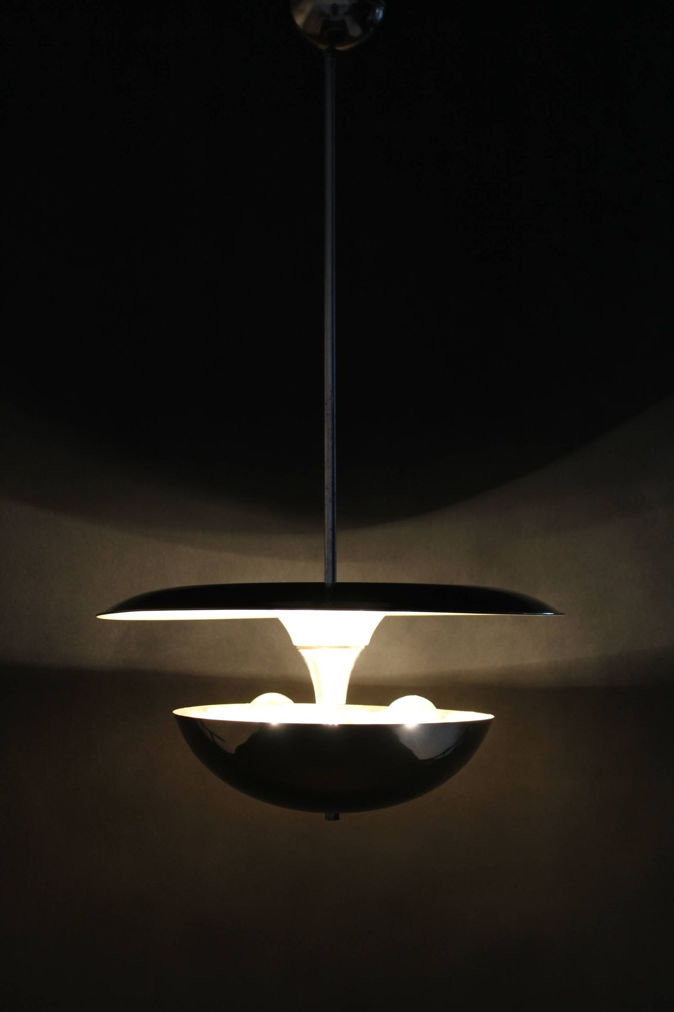 1930s Bauhaus Chrome Plated Chandelier by Anyz, Czechoslovakia