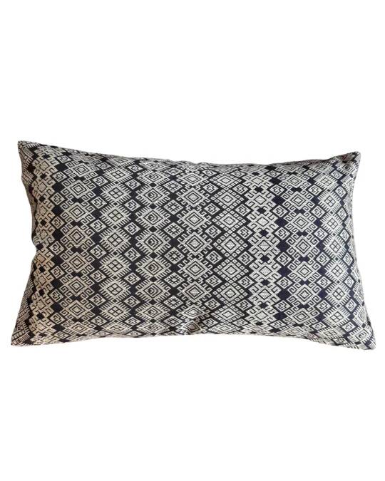 Navy blue and beige Kachin cushion cover (RIDA)