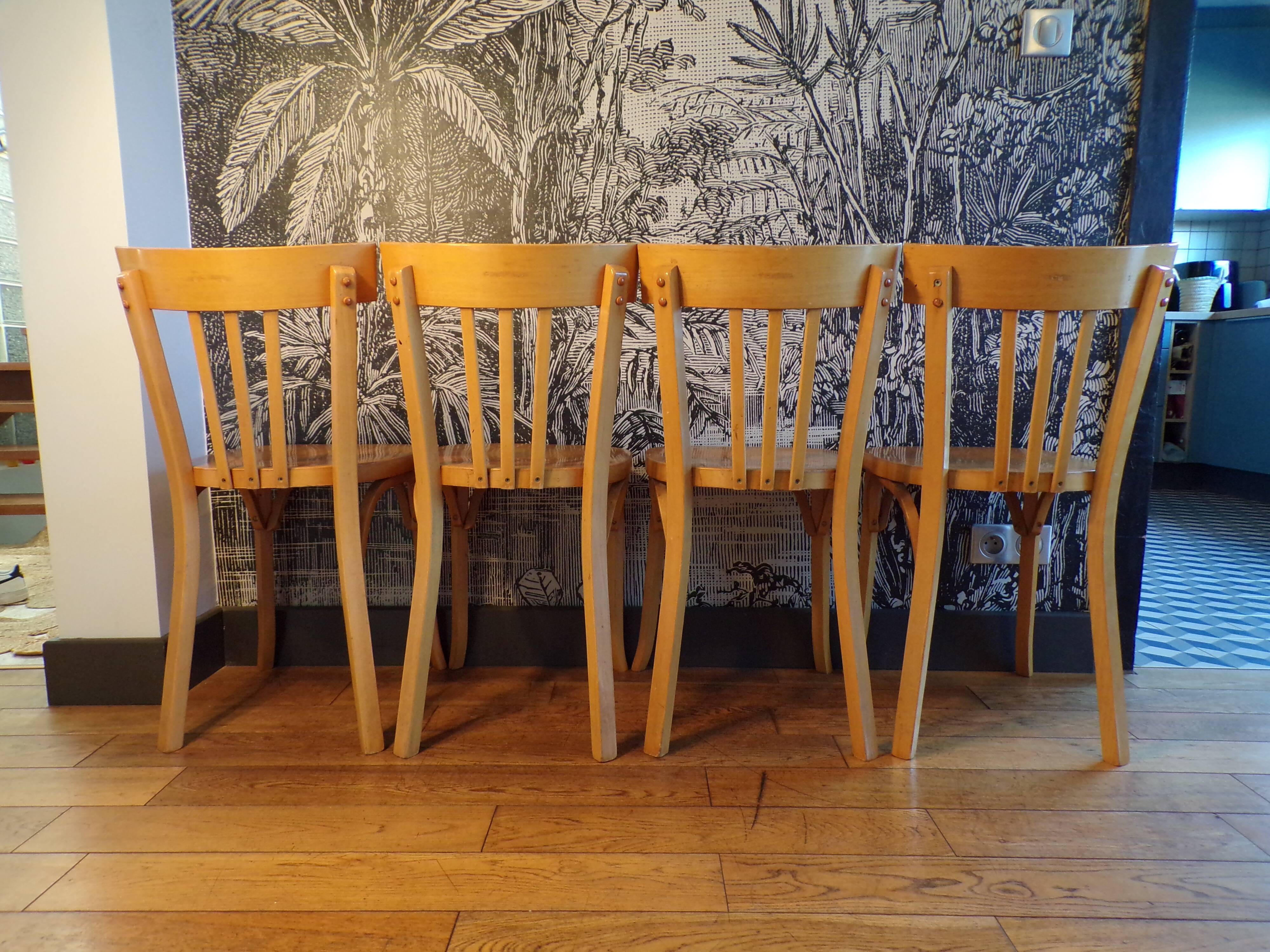Set 4 chaises de bistrot Baumann bois clair
