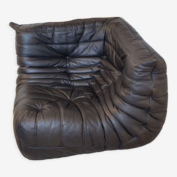 Corner sofa Togo black leather